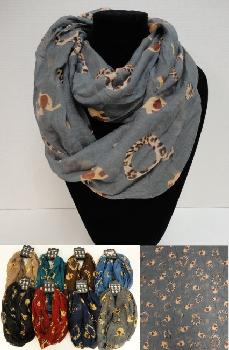 Extra-Wide Light Weight Infinity Scarf [Elephant Print]